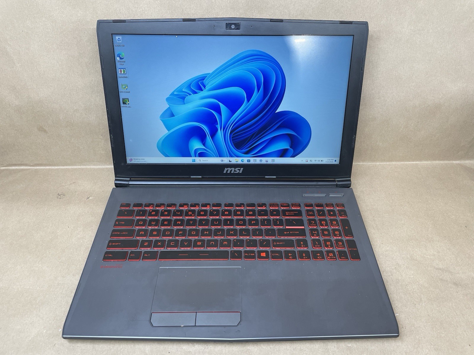 MSI GV62 8RD 15.6″ i5-8300H@2.30GHz 32GB GTX1050Ti 1TB+13GB SSD Win11 *READ*