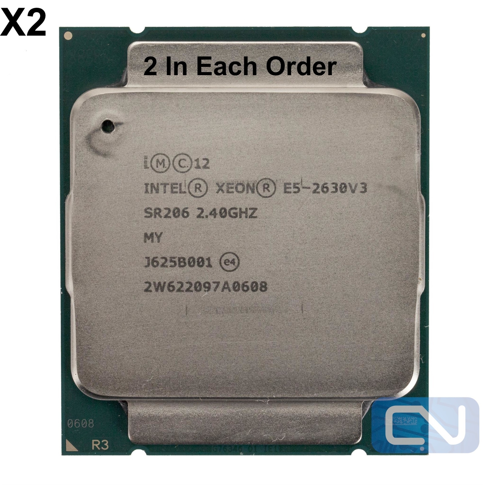 Lot of 2 Intel Xeon E5-2630V3 2.4GHz 20MB SR206 LGA2011 v3 Server CPU Processor