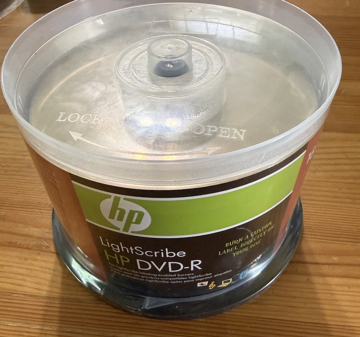 HP LightScribe DVD-R 50 Pack Spindle 16x 4.7GB 120 Min New Sealed Custom Labels