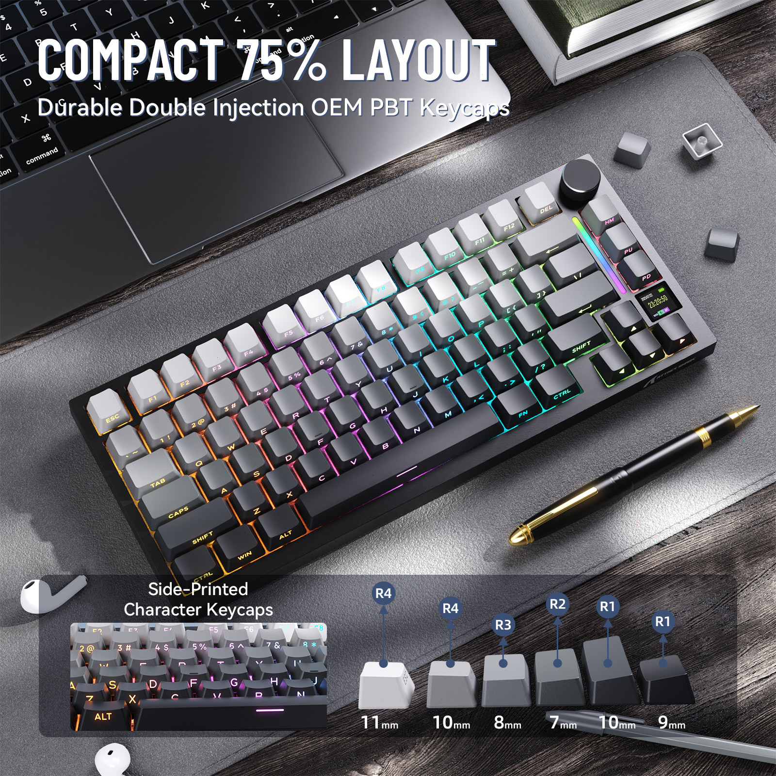 Attack Shark X820 Ultra Tri-Mode Keyboard & C01 Ultra RGB Aviator Cable Combo