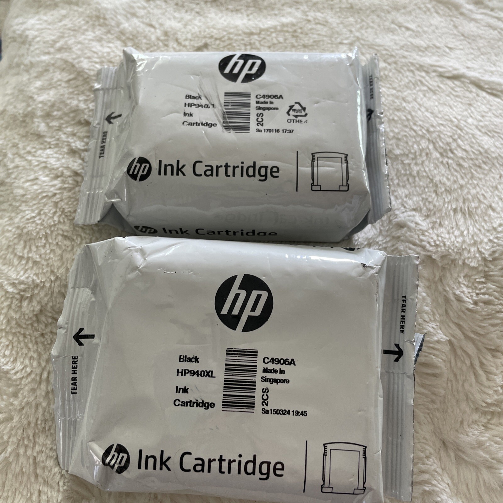 2 Original Genuine HP 940XL C4906A Black Ink cartridges-Officejet Pro Printer