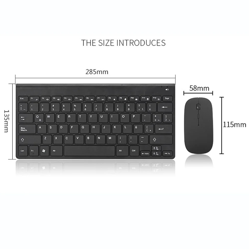 Spanish Wireless Gaming Keyboard & Mouse Set, 78 Keys for PC & TV