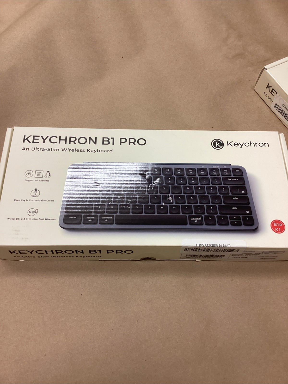 Keychron B1 Pro Ultra-Slim Wireless Keyboard Space Gray NEW/OPEN BOX