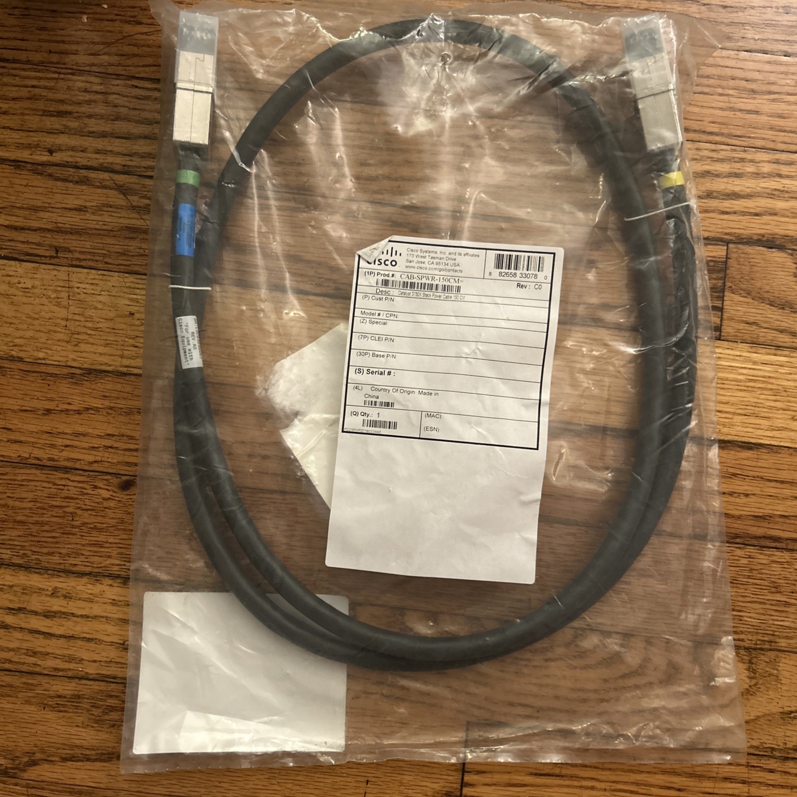 Cisco CAB-SPWR 150cm Power Cable – Catalyst 3750X Stack – New