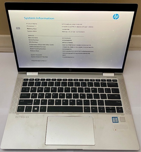 HP EliteBook x360 1030 G4 Intel Core i7-8665U 16GB RAM