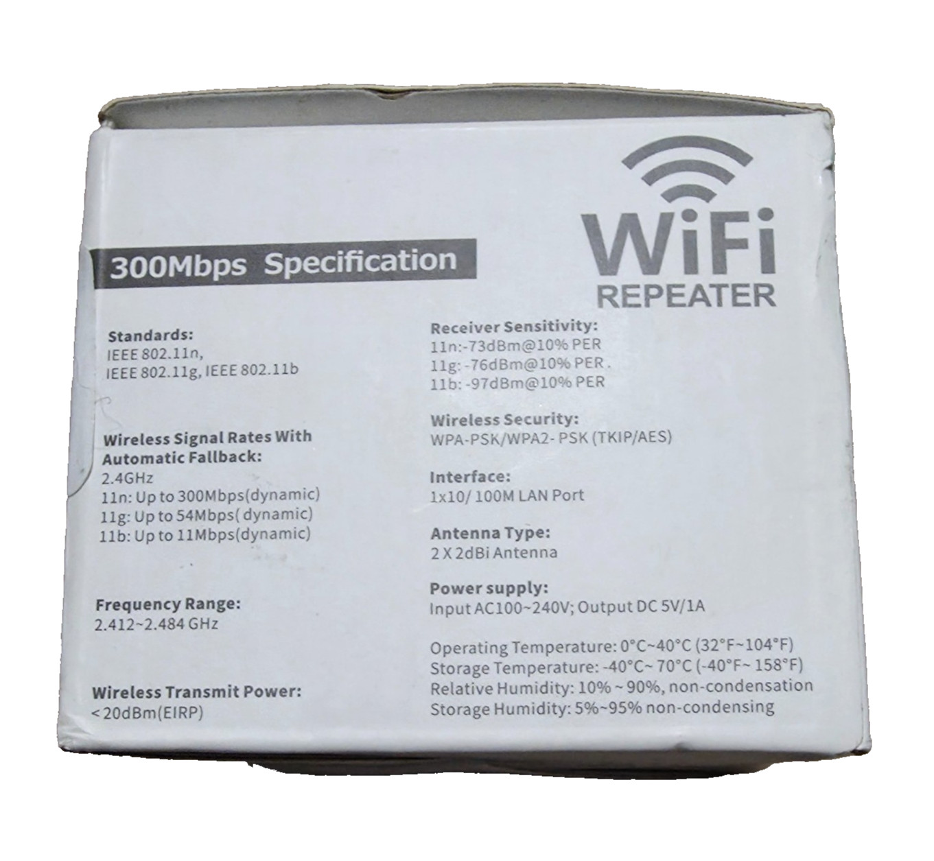 WiFi Repeater Wireless Range Extender 300Mbps 2.4GHz Black Mobile Phone Setup