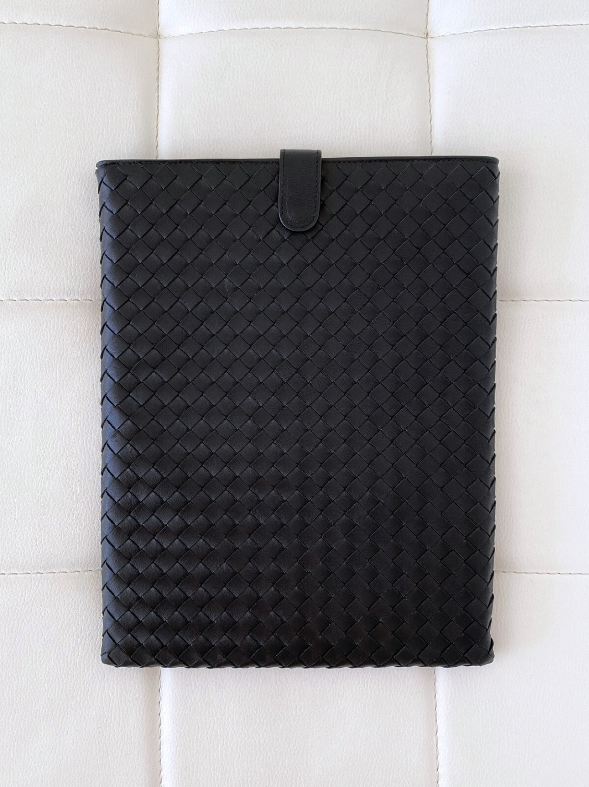 BOTTEGA VENETA Black Woven Intrecciato Leather iPad Tablet Case Italy Accessory