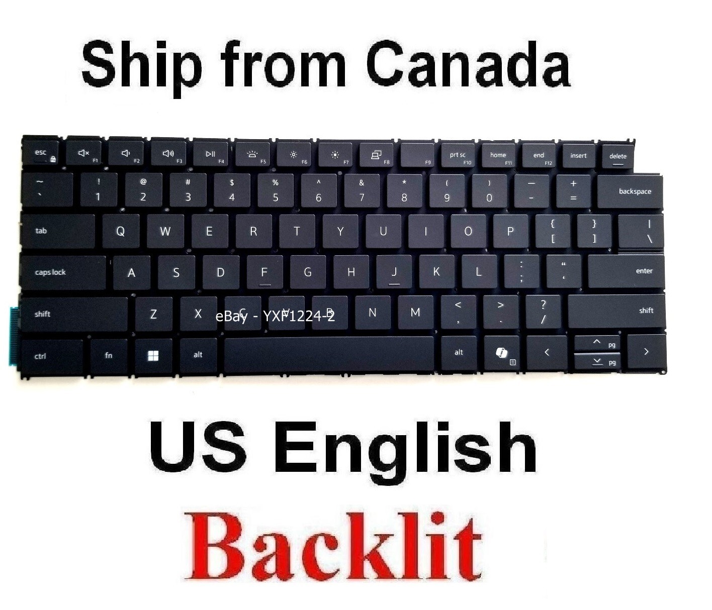 Keyboard for Dell 14 Plus 2-IN-1 DB04250 DB04255 – US English Backlit Black