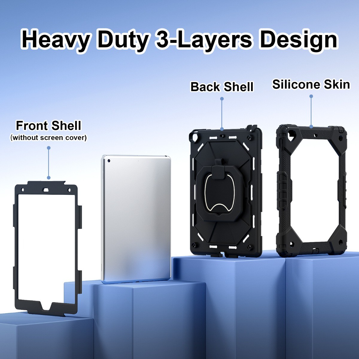 For Apple iPad (A16) 11th Gen 11 inch 2025 Heavy Duty Rugged Stand Case Cover