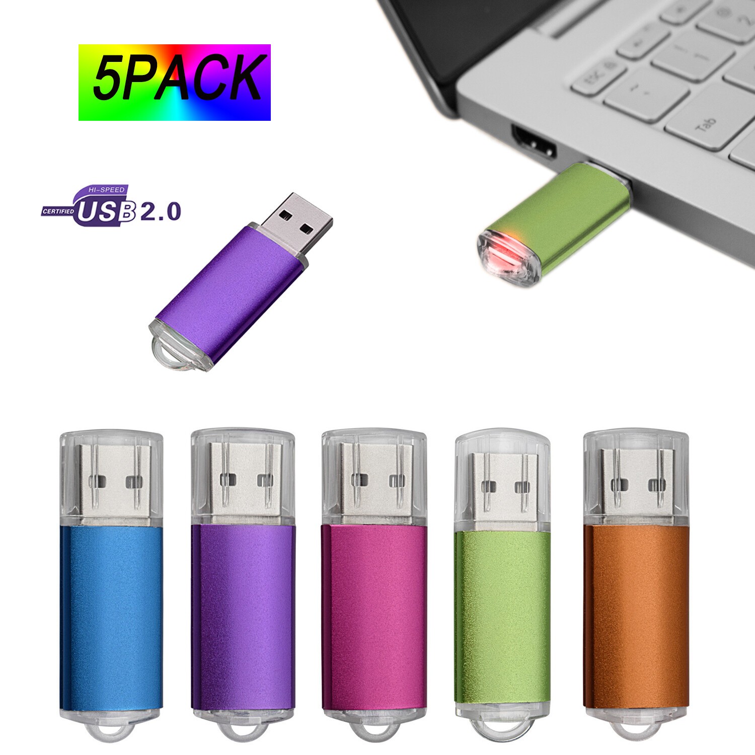 5PCS/LOT USB Flash Drive 1GB-32GB Mini Memory Sticks Storage Blank Media U Disk