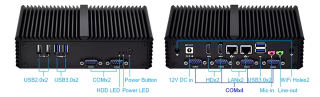 Portable Desktop Mini PC Core Onboard Fanless Mini PC Qotom POS