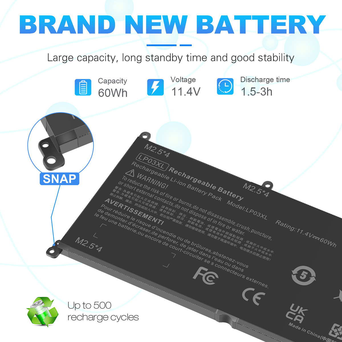 LP03XL Battery For HP Envy 7265NGW M6 14-j104TX 807417-005 TPN-C122 805094-005