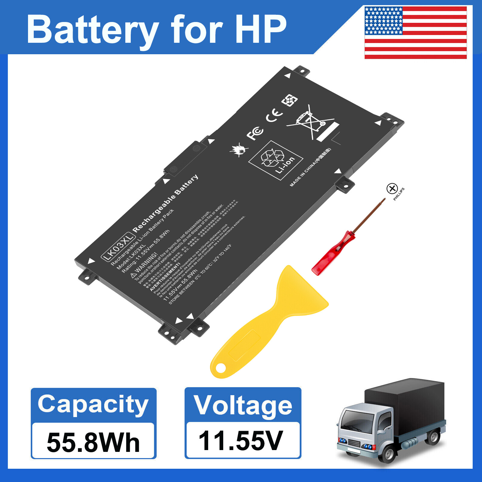 LK03XL Battery For HP ENVY X360 17-AE 17M-AE 916814-855 L09281-855 55.8Wh NEW