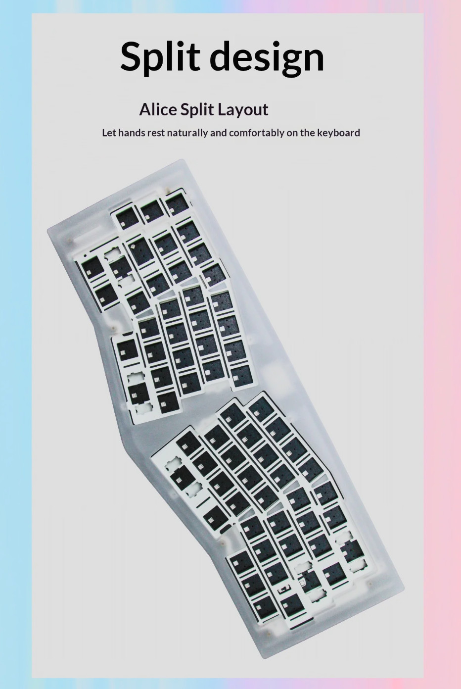 Slice Mechanical Keyboard Kit Tri Mode Alice68 Acrylic Keyboard