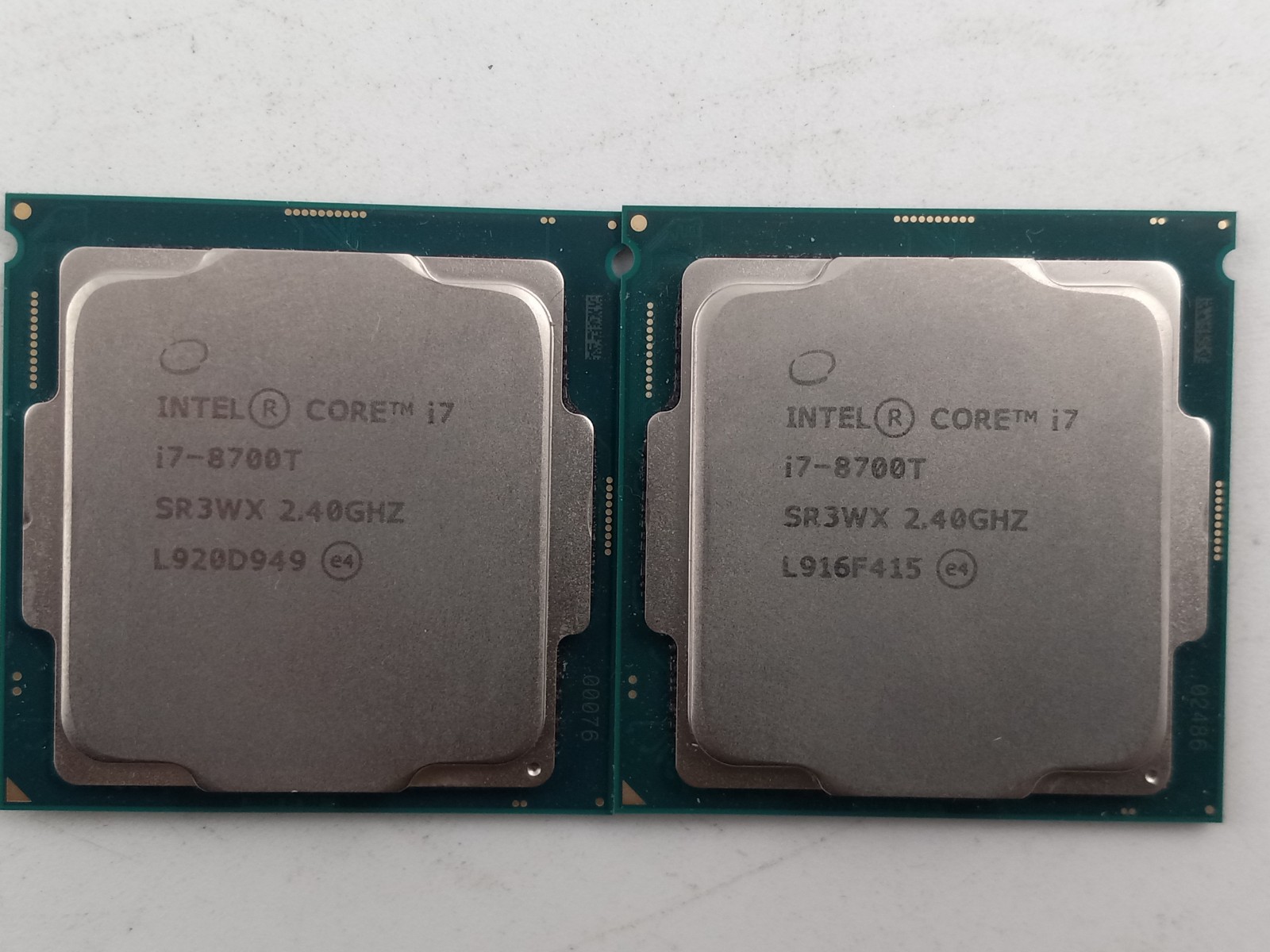 LOT OF 2 INTEL CORE i7-8700T SR3WX PROCESSORS (PR699)