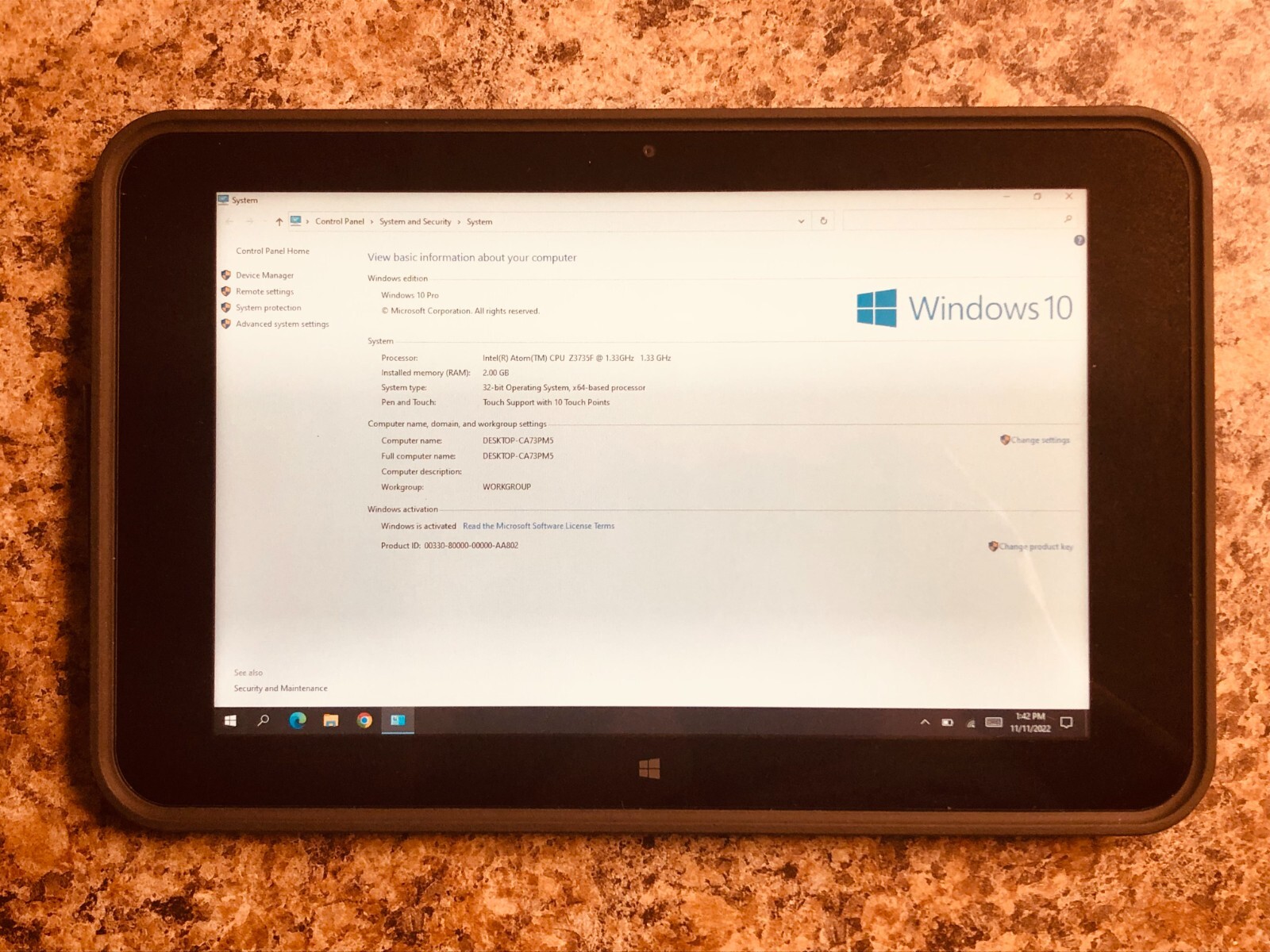 HP Pro Tablet 10 EE G1 10.1″ Tablet Intel Atom 1.33GHz 2GB 32GB eMMC Windows 10