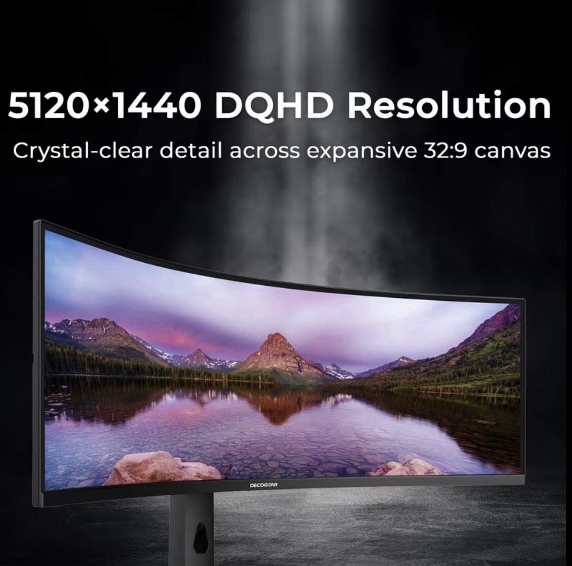 DECOGEAR 49in Curved 32:9 Ultrawide Monitor 5120×1440 120Hz HDR HDMI DP USB-C