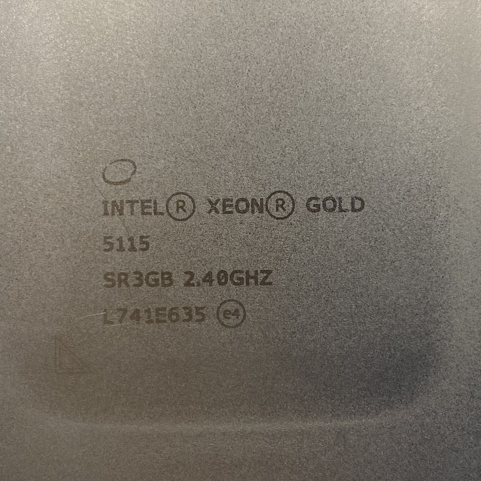 Intel Xeon Gold 5115 10C 85W 2.4GHz Processor SR3GB 5115