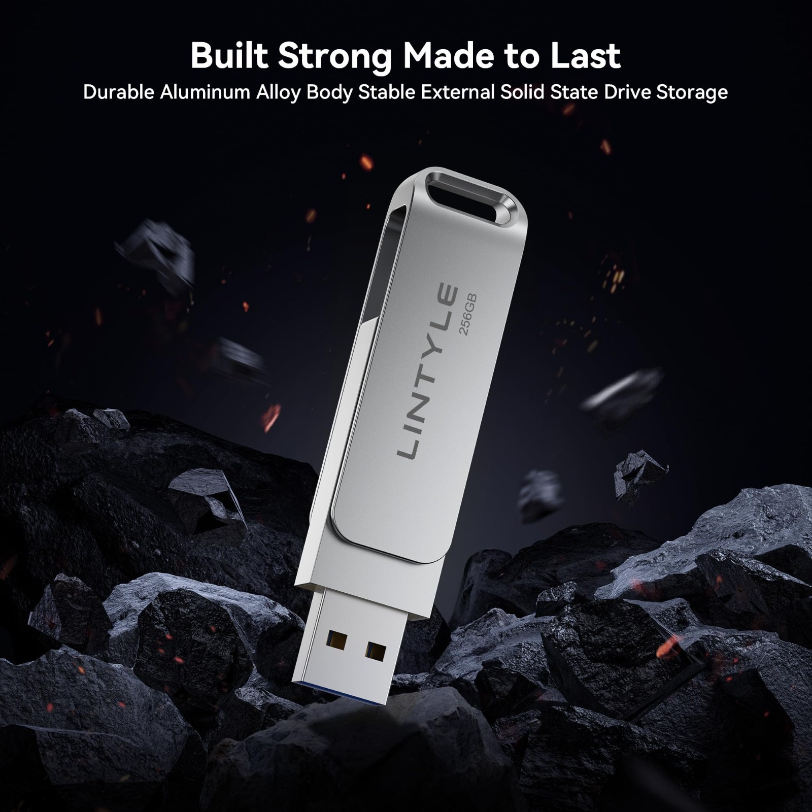 256GB Portable External SSD, 450MB/s Speed, USB 3.2 Gen 1, Dual Type C & A, Meta