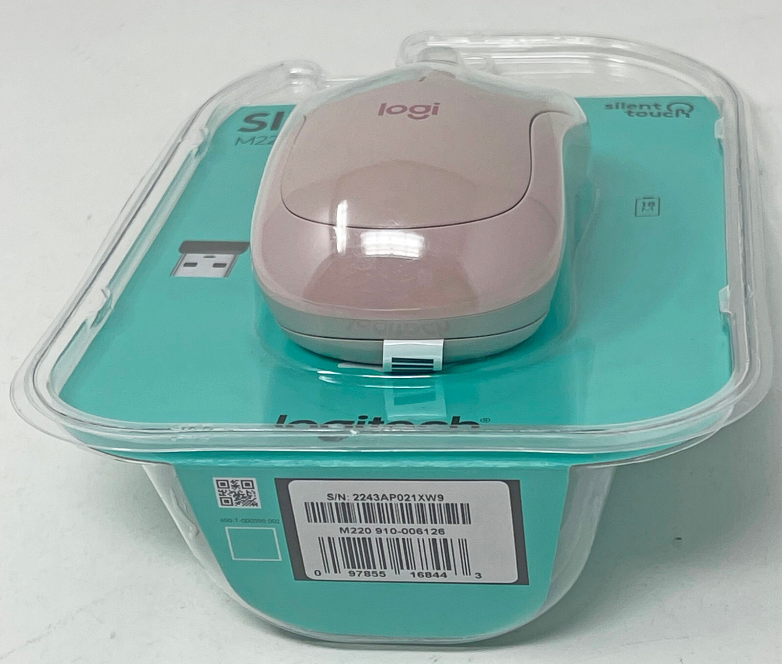 Logitech M220 Silent Wireless Mouse 2.4 GHz with USB Receiver Rose New Unopened