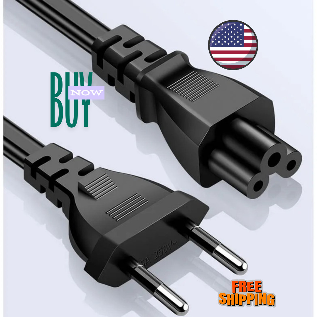 EU Plug AC Power Cord Cable for Laptop Charger Notebook 3 Pin Adapter Lead 1M
