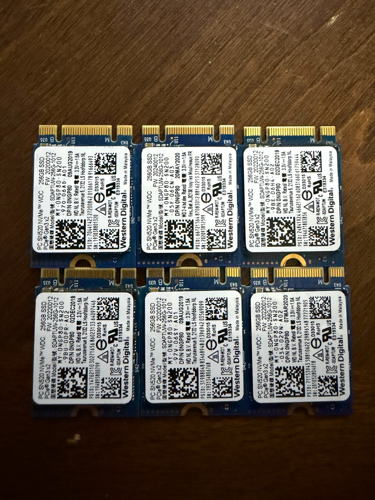 SSD M.2 NVMe: Different brands and capacities