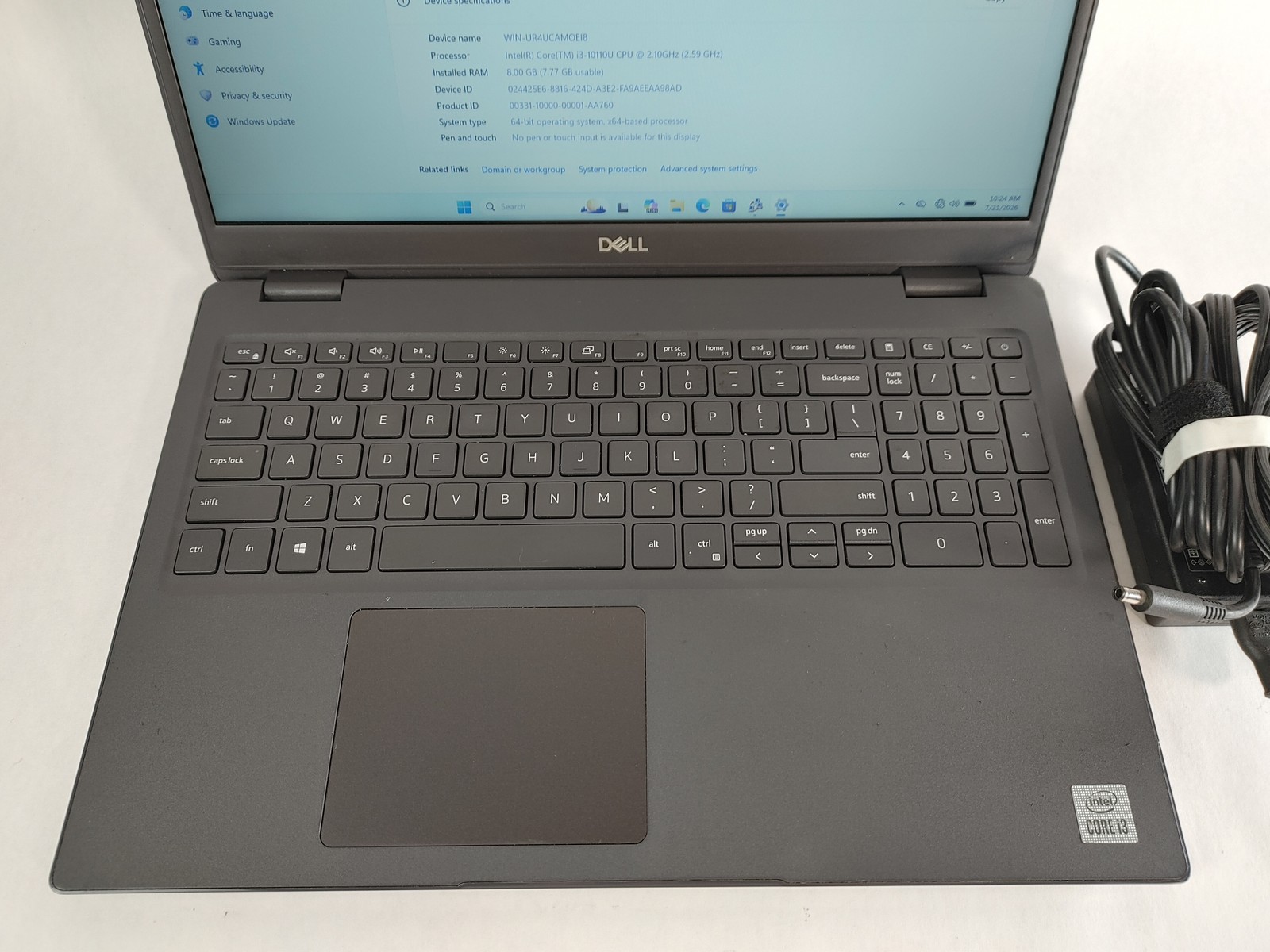 Dell Latitude 3510 Core i3-10110U 2.10 GHz 8 GB DDR4 512 GB M.2 Windows 11 Pro