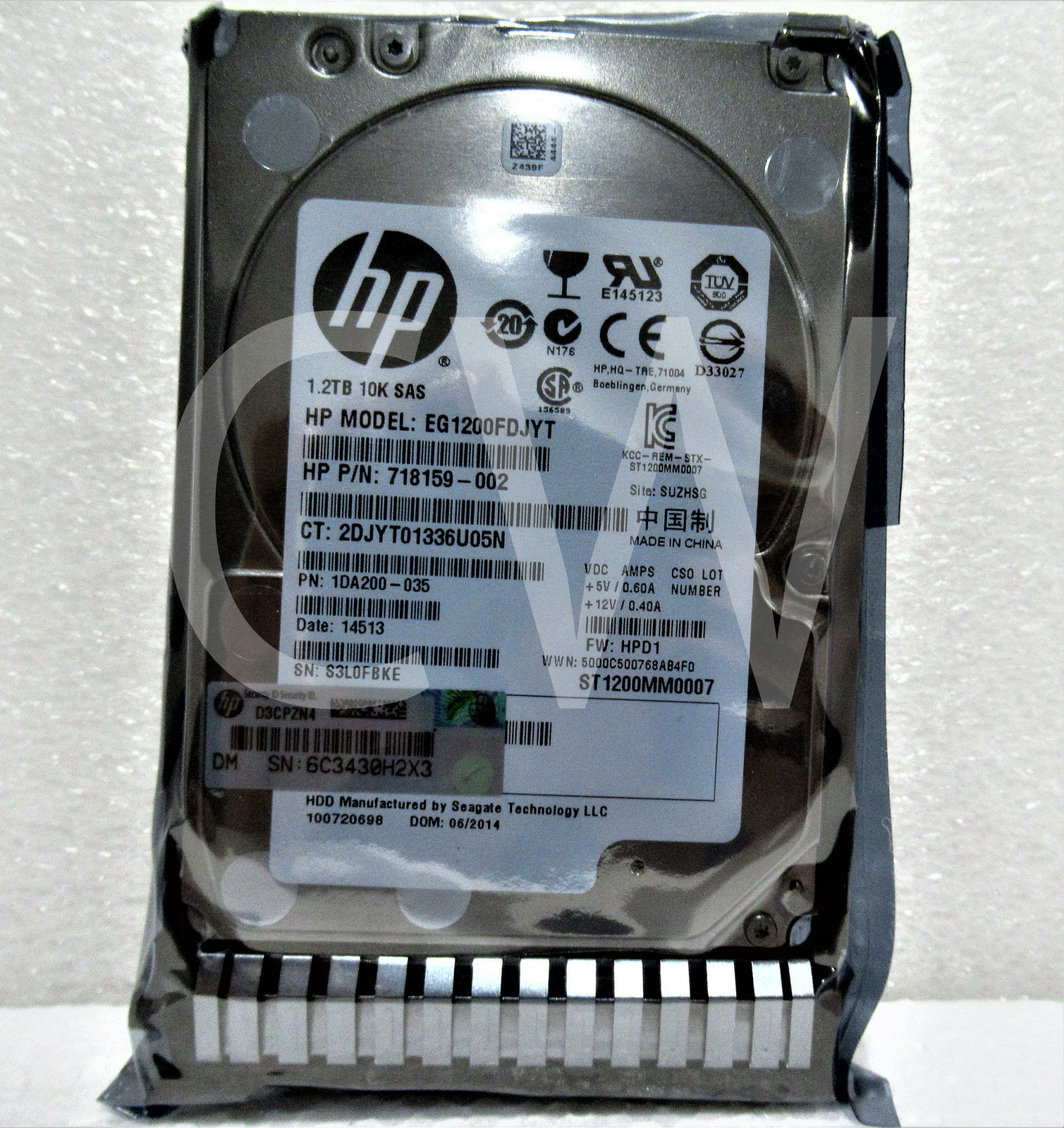 HP 718292-001 718162-B21 1.2TB 10000RPM 6Gbps 2.5″ SAS SERVER HDD Hard Drive