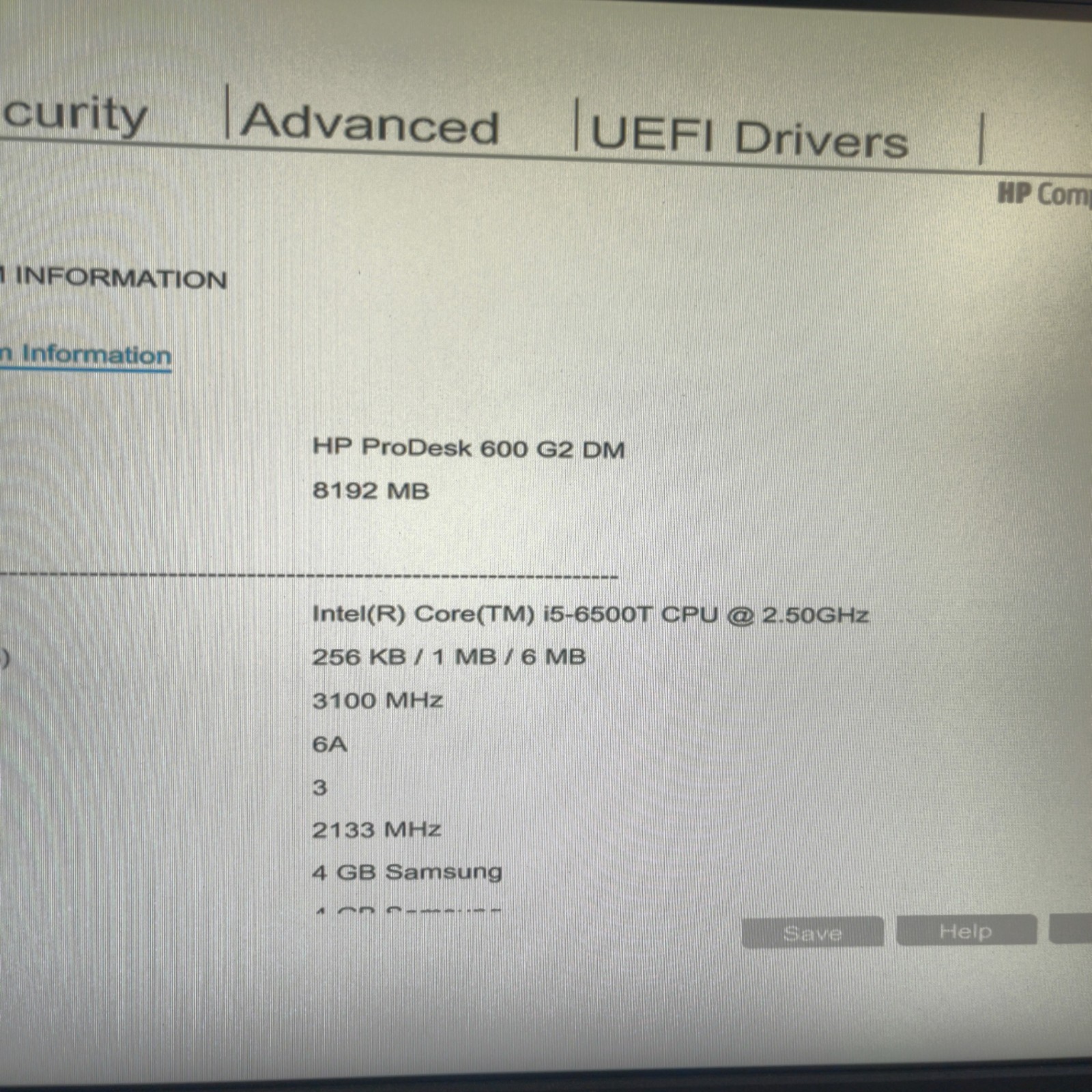 HP ProDesk 600 G2 DM Core i5-6500T 2.50 GHz 8 GB DDR4 128GB SSD WIN11PRO NO AC