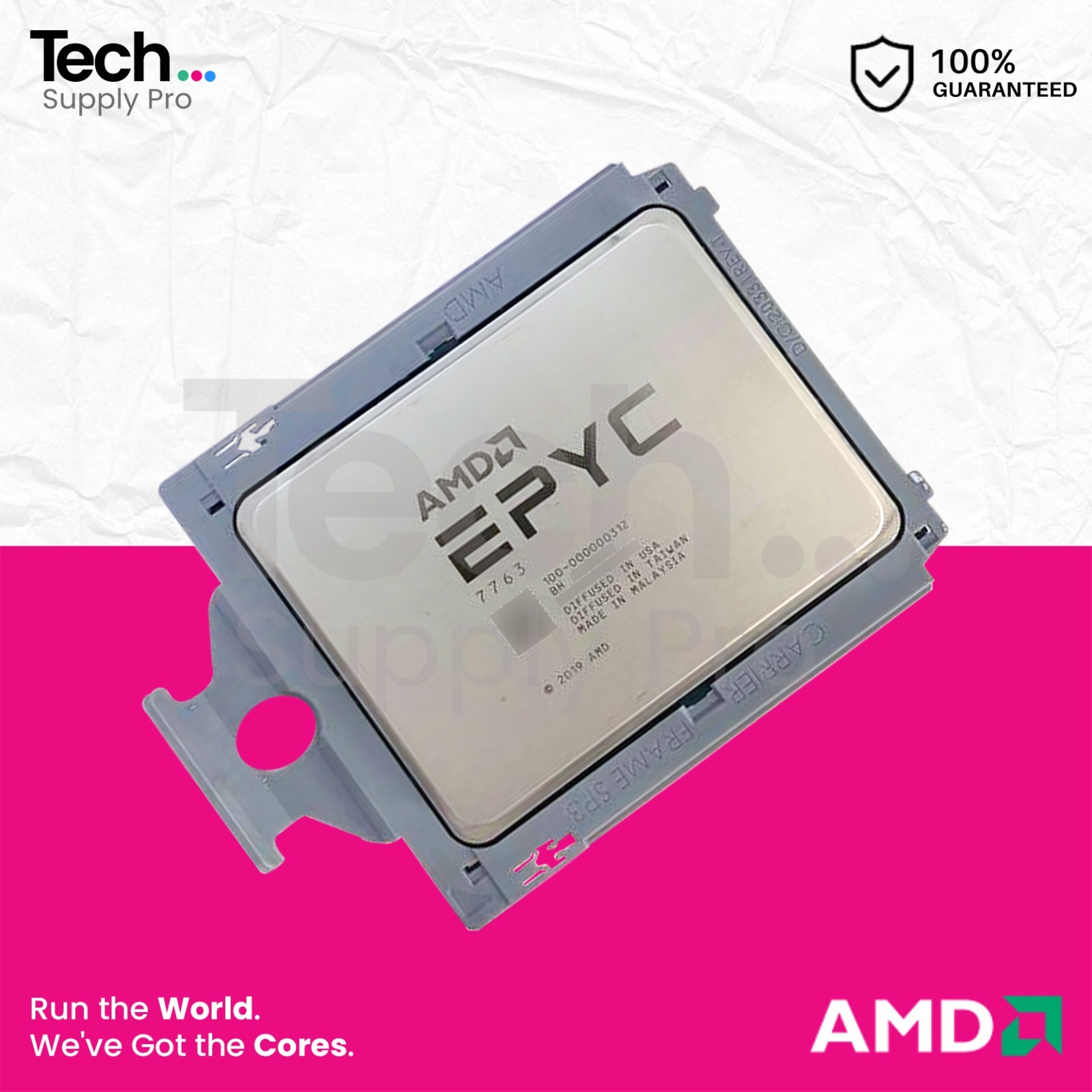 100-000000312 AMD EPYC 7763 64-Core 2.45GHz 256MB 280W Unlocked Processor