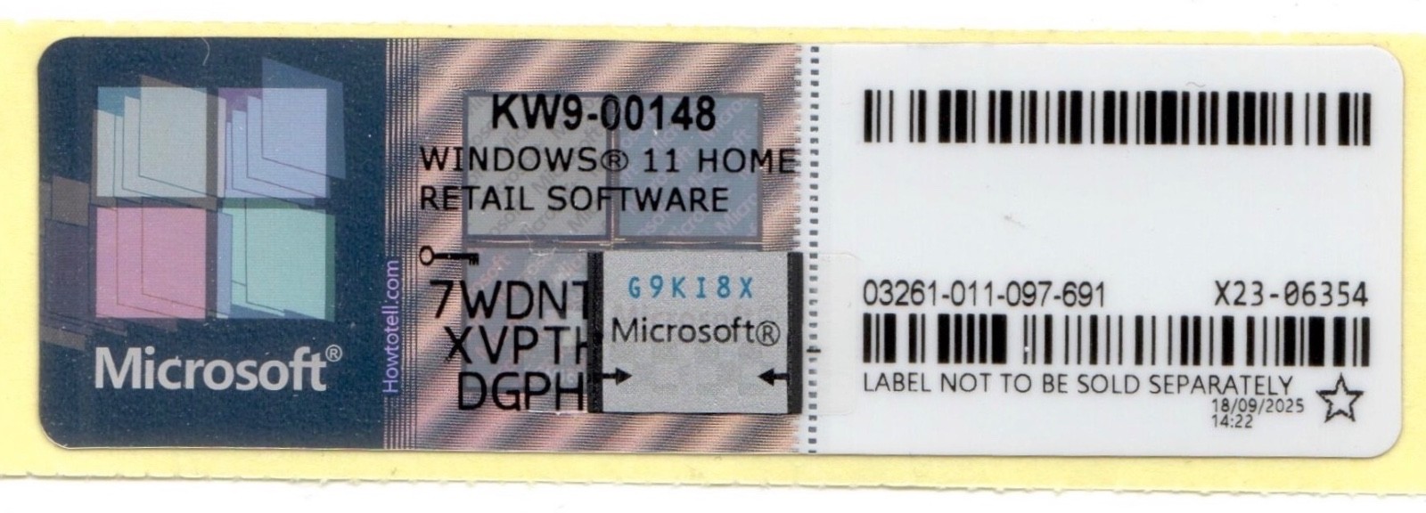 Windows 11 Home OEM COA Sticker – Physical Label (4 pieces)