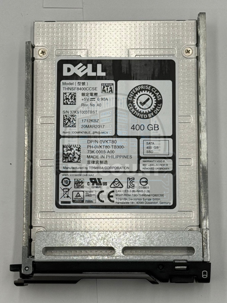 Dell Toshiba 400GB SSD SATA 6G MLC MU 2.5in THNSF8400CCSE VKT80 Grade A 98%-100%