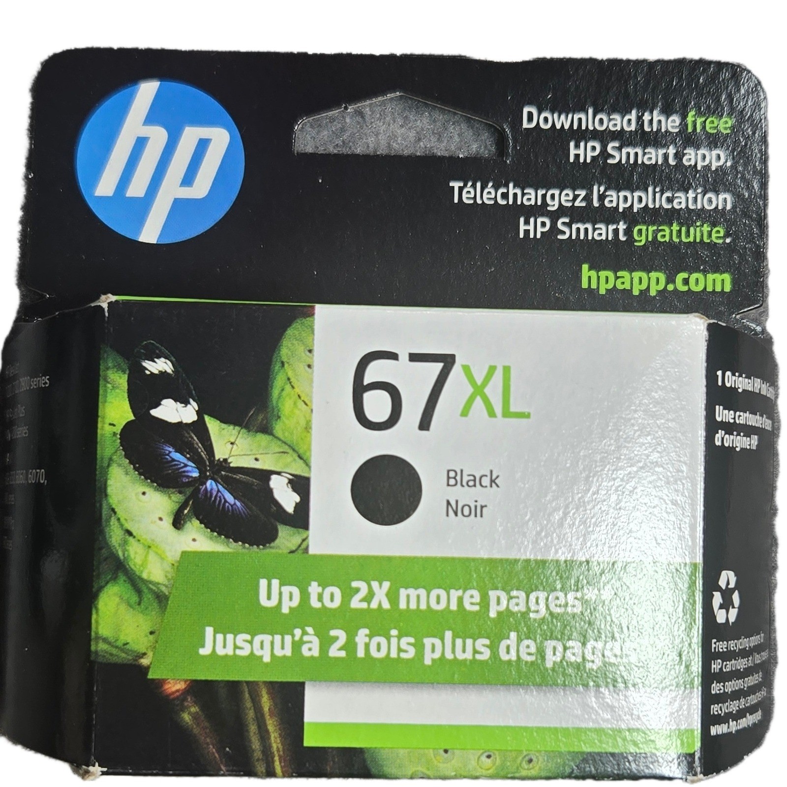 HP 67XL Black Ink Cartridge High Yield Original 3YM57AN Exp Feb 2027 NEW