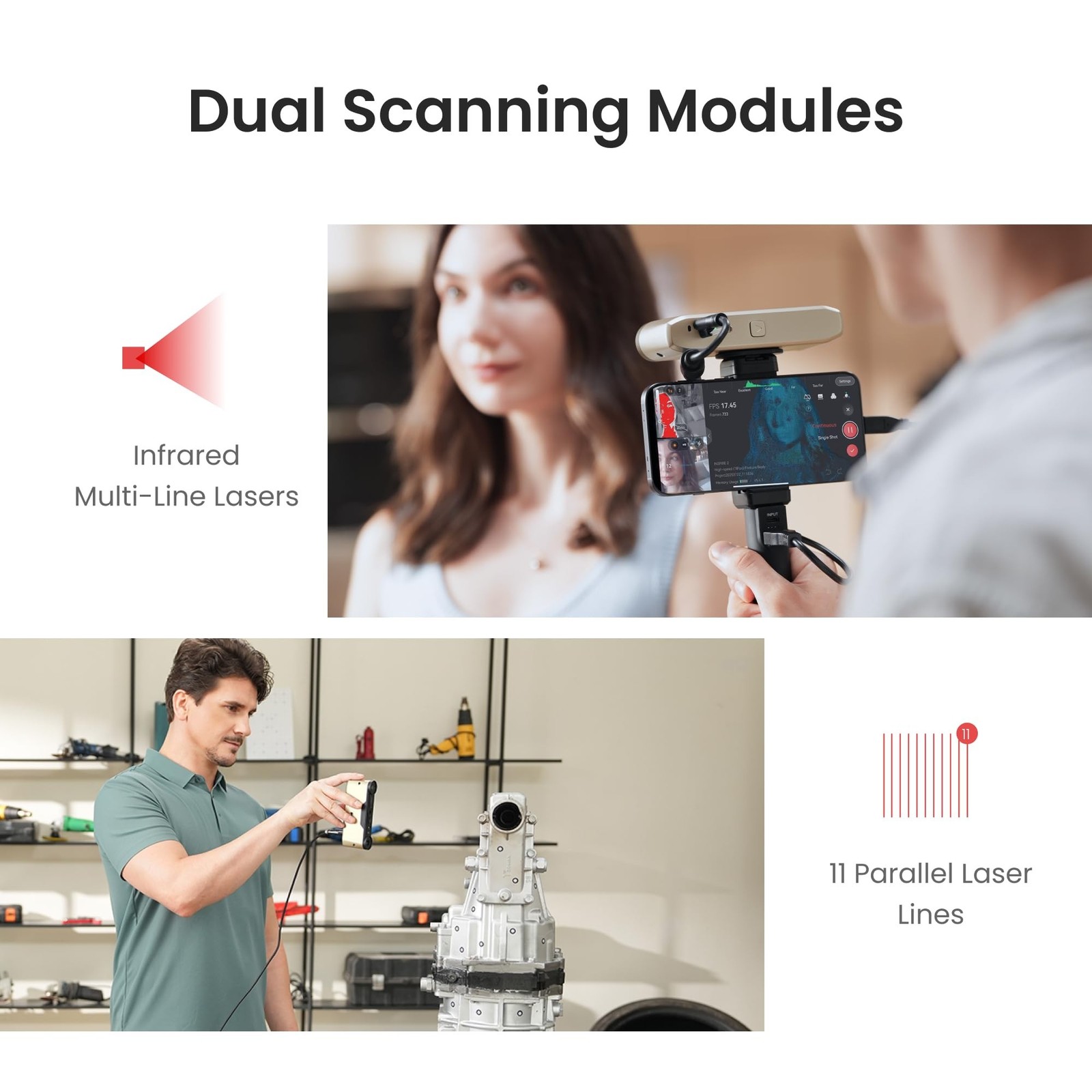 Revopoint INSPIRE 2 3D Scanner for 3D Printing, Up to 0.03mm Precision, Multi…