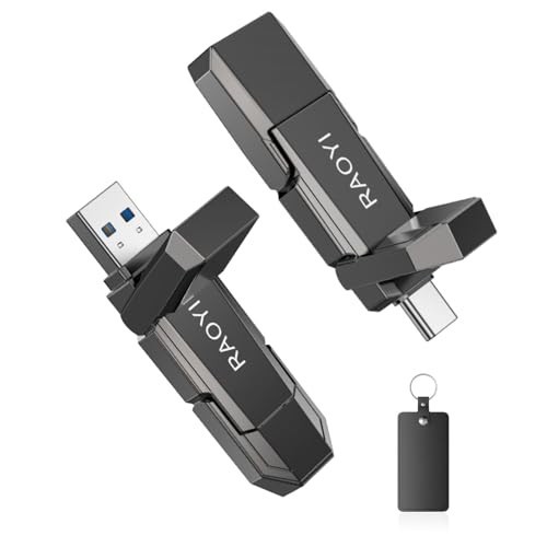 256GB USB C External SSD – 2-in-1 Portable Solid State Drive, 450MB/s Dual USB 3