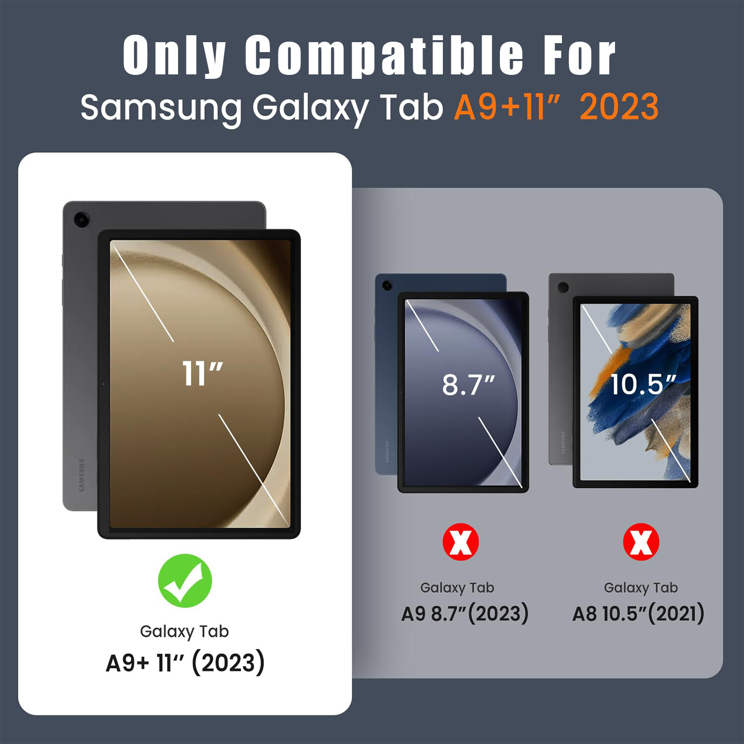 Shockproof Case for Samsung Galaxy Tab A9+ 11″ (2023) Rugged Kickstand Cover USA