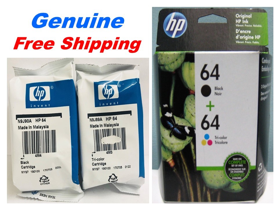 Genuine HP 64 black/color Ink Cartridge Combo for HP6255 7155 7855 7864 printers
