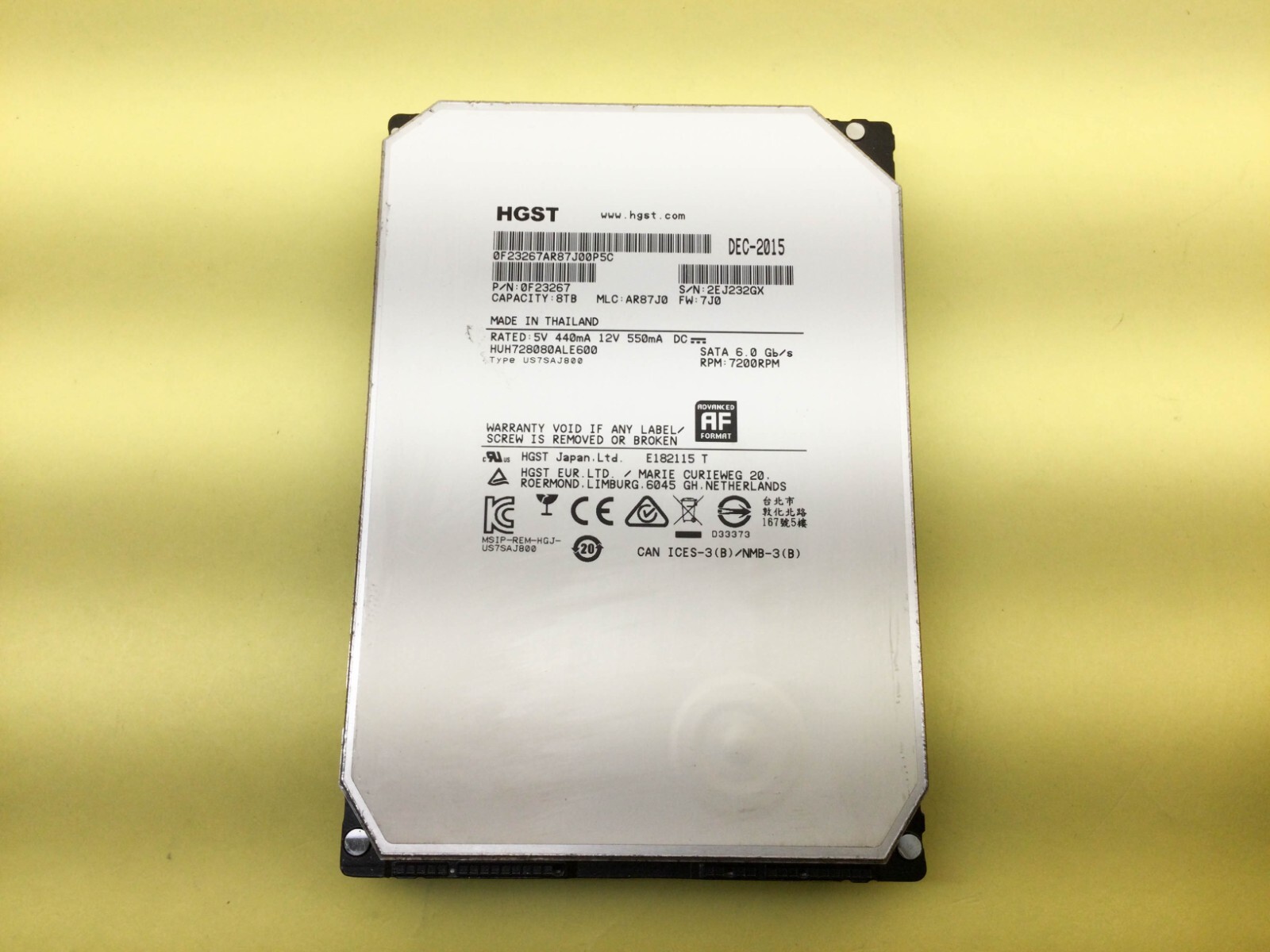 HGST Ultrastar 8TB 7.2K RPM SATA 6Gb/s 3.5″ Enterprise HDD HUH728080ALE600