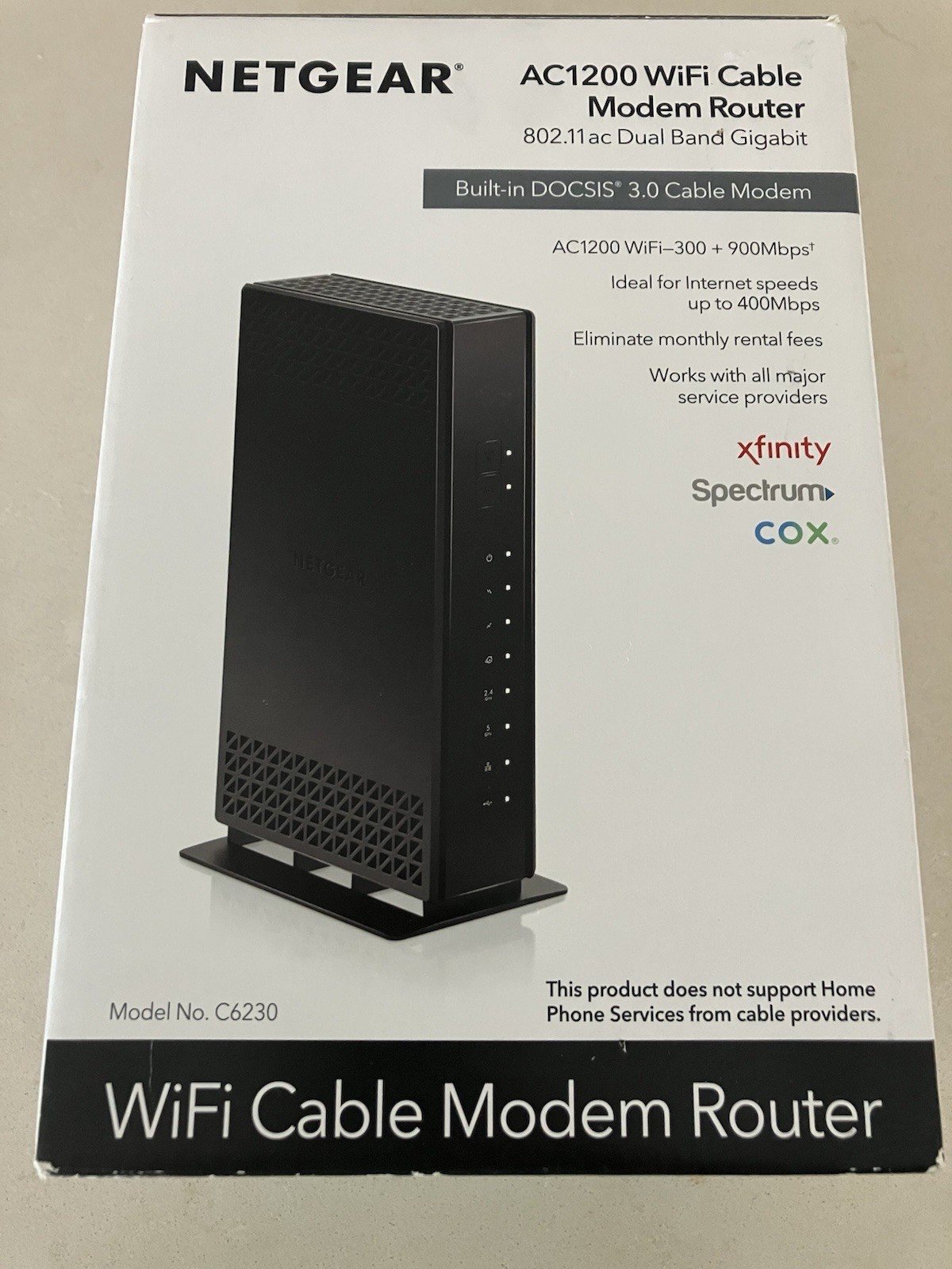NETGEAR Cable Modem with Built-in WiFi Router (C6230) -AC1200 WiFi Speed DOCSIS