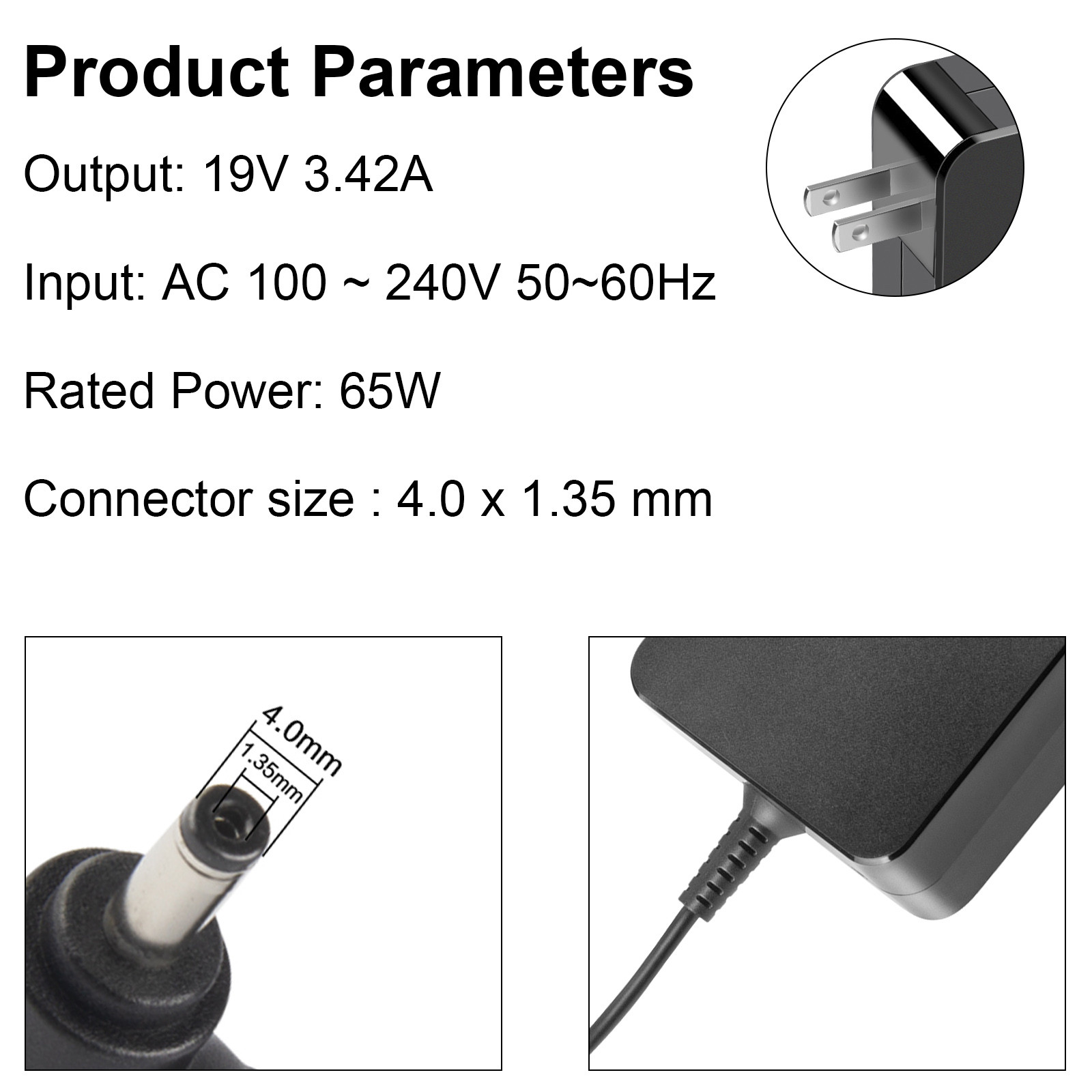 65W Power AC Adapter Charger For ASUS ADP-65GD B PA-1650-78 Tip:4.0mm*1.35mm