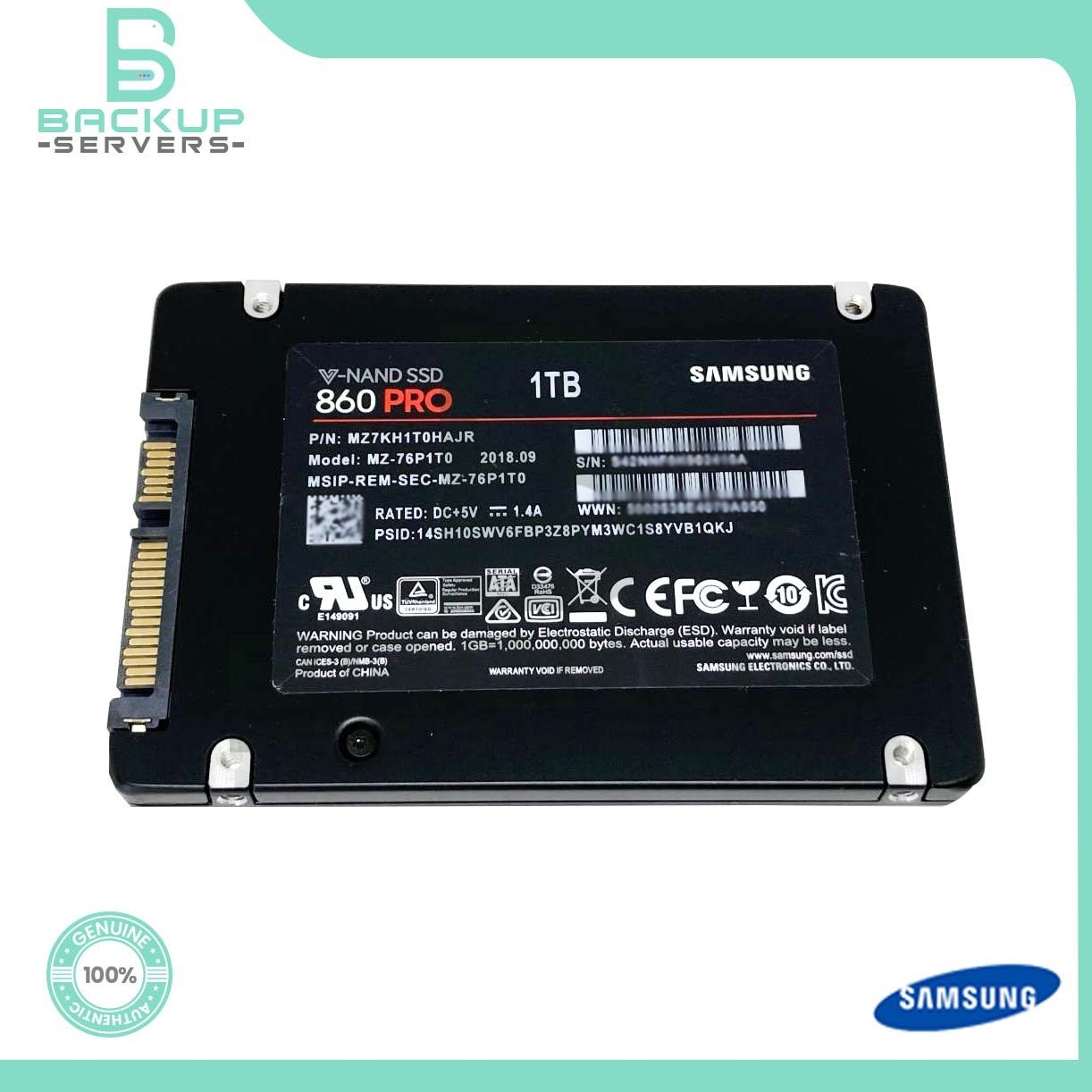 MZ-76P1T0 Samsung 860 Pro 1TB V-NAND SATA 6Gbps 2.5″ internal Solid State Drive