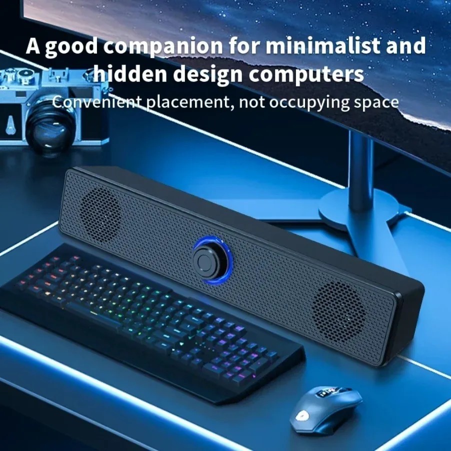PC Soundbar Wired Bluetooth Speaker USB Powered Home Theater Gaming Audio System