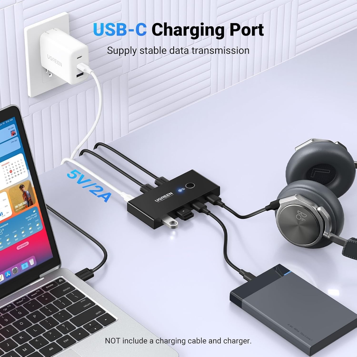 USB 3.0 2-to-4 Switch Selector with One-Button Control & Cables