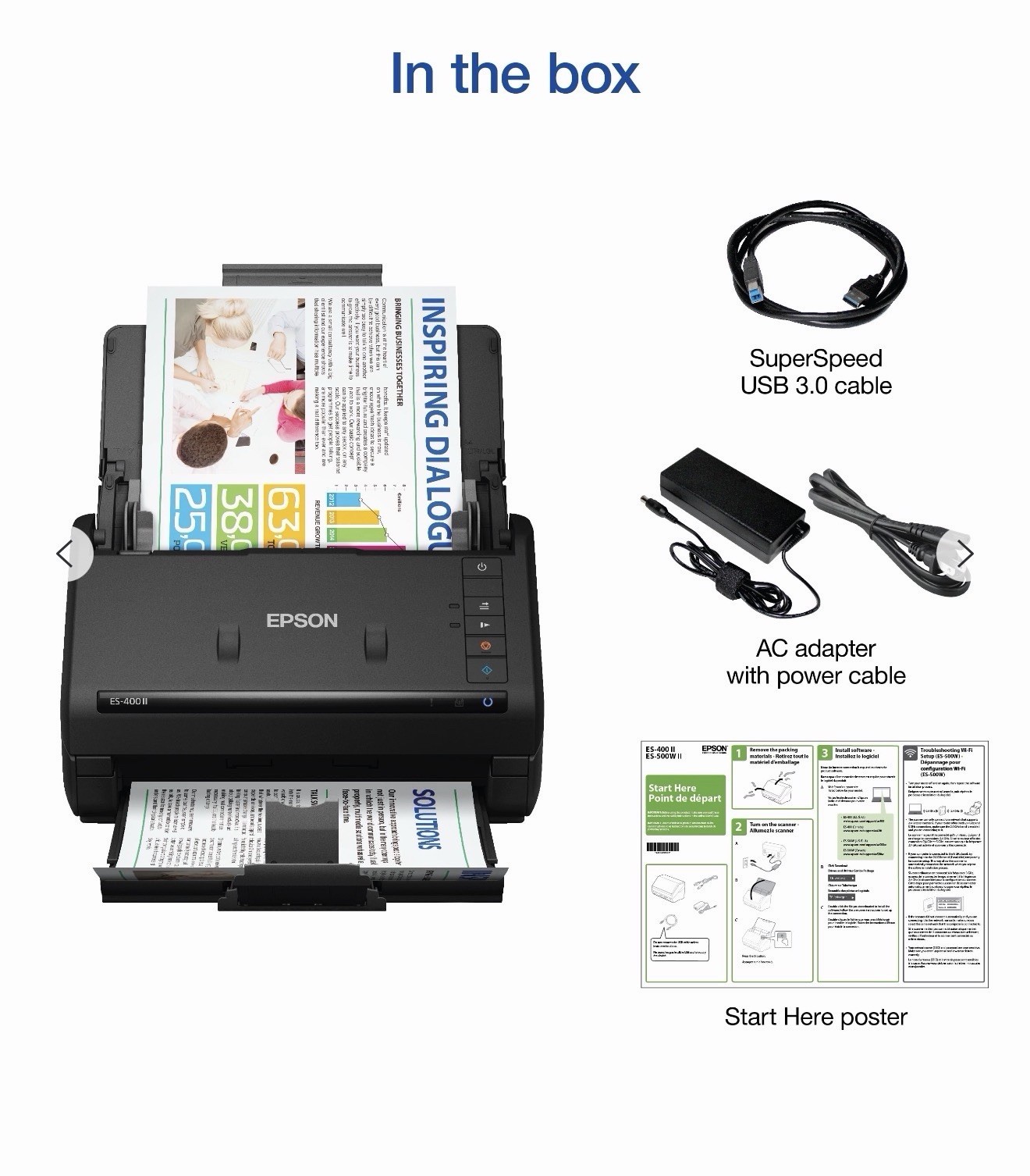 Epson Workforce ES-400 II Color Duplex Desktop Document Scanner (SEALED)
