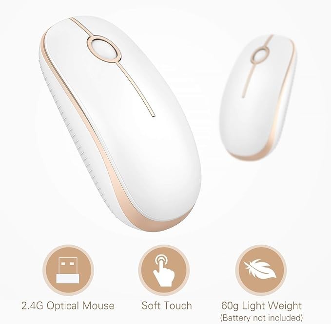 Wireless Mouse, 2.4G Slim Portable Computer Laptop Mouse with Nano Receiver