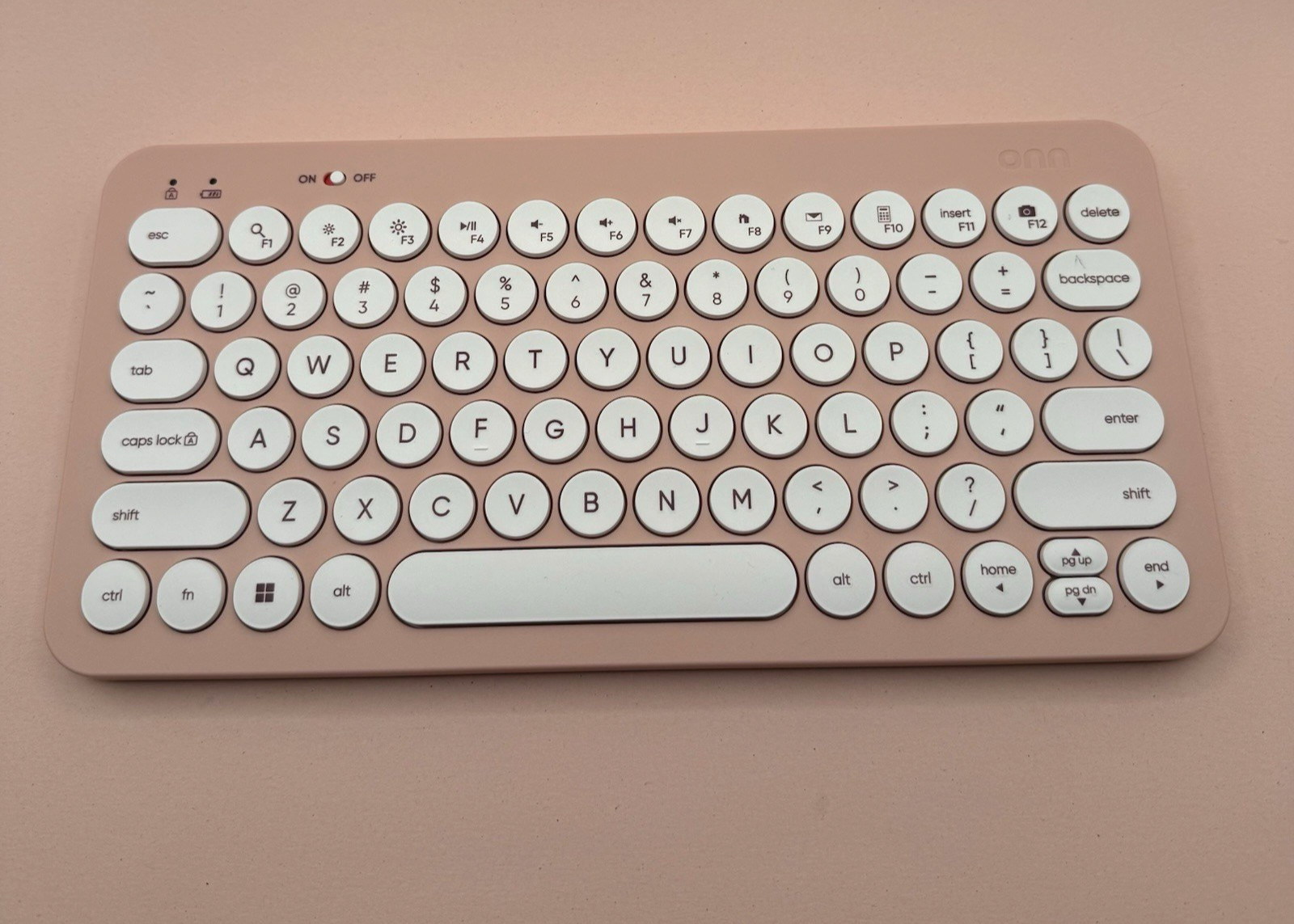 Surf Onn Compact Wireless Keyboard 78 Keys Pink w/ USB Dongle Open Box Tested