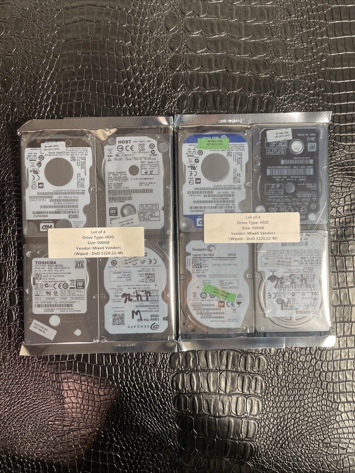 Lot of 8 500GB 2.5″ Laptop PC Thin HDD SATA Hard Disk Drive Mixed Major Brands