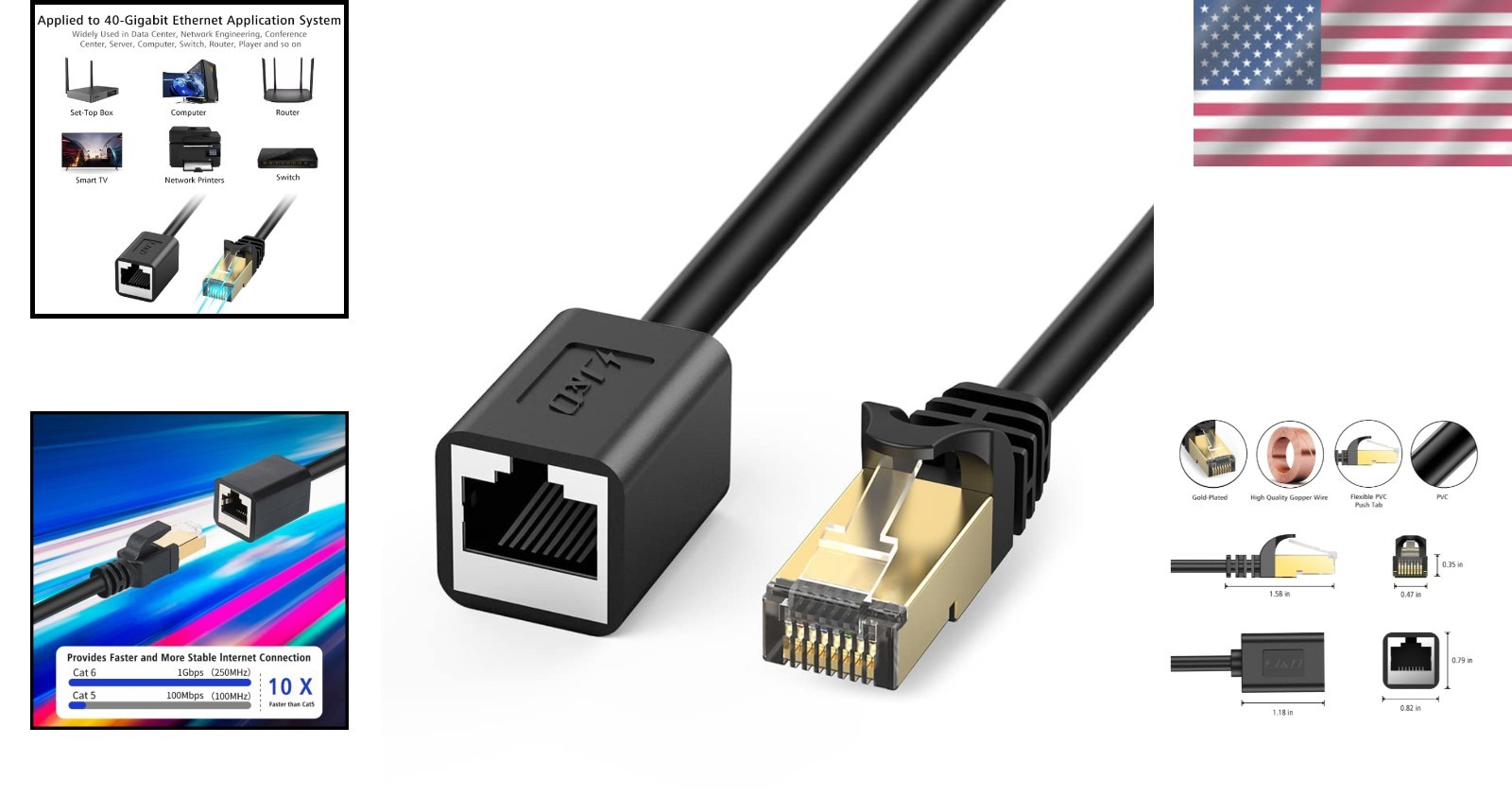 Versatile 13FT Cat6 Ethernet LAN Cable – Gold Plated for Optimal Performance