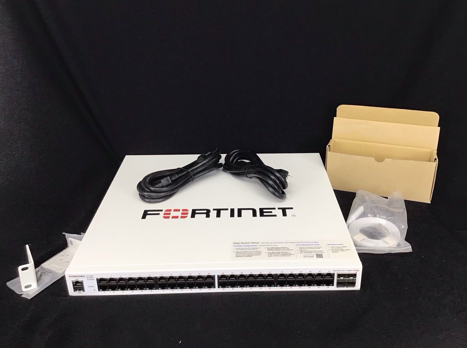 Fortinet FortiSwitch 448E-FPOE 48-port Ethernet Switch New Open Box Never Used