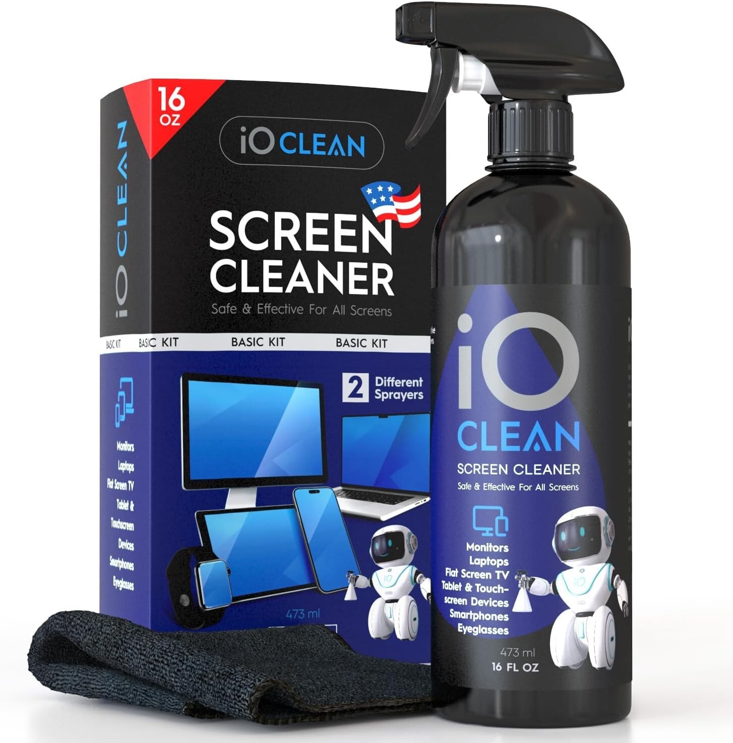 Screen Cleaner Spray (16oz) – Best Large Kit for LCD LED Matte TVs, Smartphones